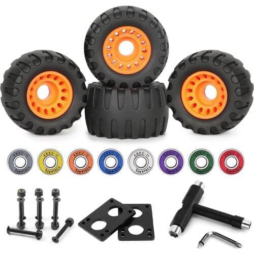 Skateboard Wheels Bearings and T Wrench Set Longboard Wheel Riser Pads Skate Board Bridge Hardware Set