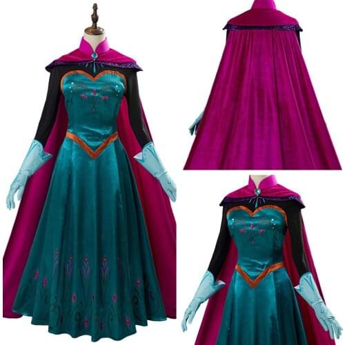 Elsa Cosplay Costume Gown Cloak Uniform Adult Girls Women Queen Dress Outfits Halloween Carnival Party Anime Suit
