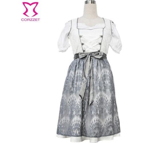 Halloween Costume For Women Medieval Costume dress German Oktoberfest Dirndl Dress Cosplay Costume Carnival Party White Dresses