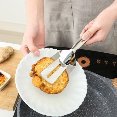 Kitchen Stainless Steel Food Clip Frying Pan Spatula Clip Fish Steak Spatula Household Kitchen Utensils Frying Steak Spatula