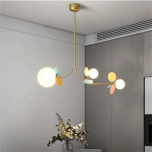 Nordic Line Chandelier for Living Room Dining Room Lamps Table Bar Hanging Chandeliers Front Desk Magic Bean Suspension Lighting