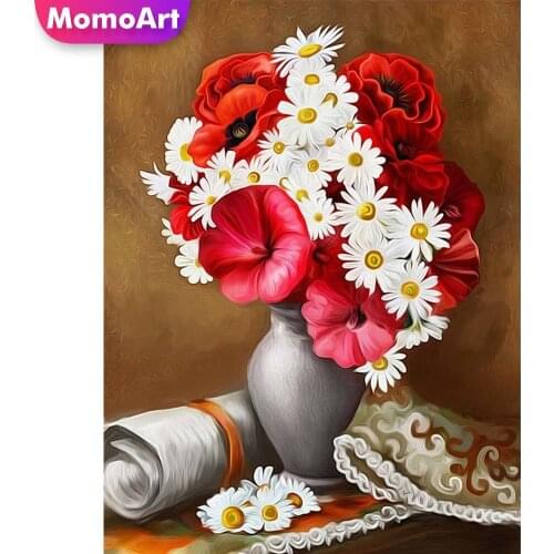 MomoArt Diamond Painting Poppy Cross Stitch Diamond Embroidery Daisy New Arrival Mosaic Flower Full Drill Square Home Decoration