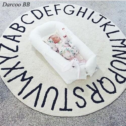 Nordic 120cm Soft Baby Crawling Pad Letter Alphabet Mats Children Round Game Play Mats Rugs Kids Children Birthday Gifts
