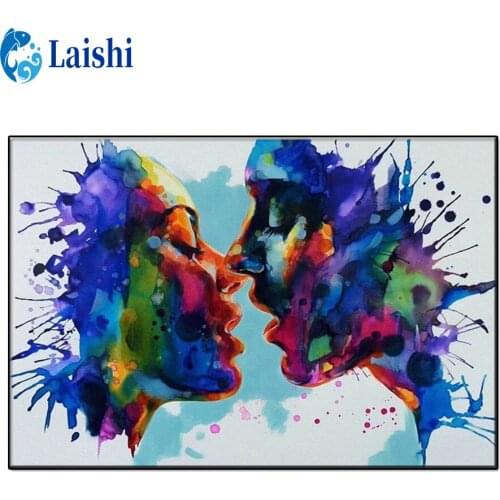 5D DIY Doodle kissing couple Diamond Painting Cross Stitch Kits Embroidery Full Mosaic Rhinestone Craft Lovers for Home Decor