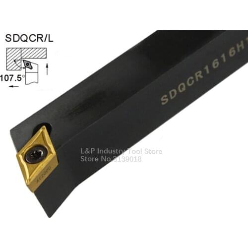 New Good Quality 107.5 Degrees 12*12mm SDQCR1212H11 SDQCL1212H11 Cylindrical External Toolholder Not Including Blade