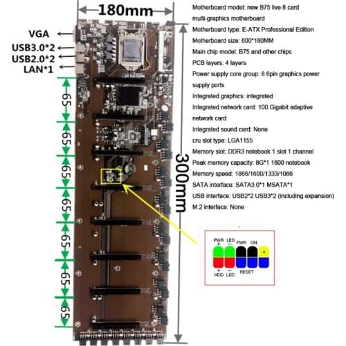New B75 Bitcoin Mining Motherboards Desktop Motherboard B75 BTC Mainboard