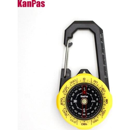 NEW design Waterproof Carabiner outdoor compass with luminous and 1-2-3system