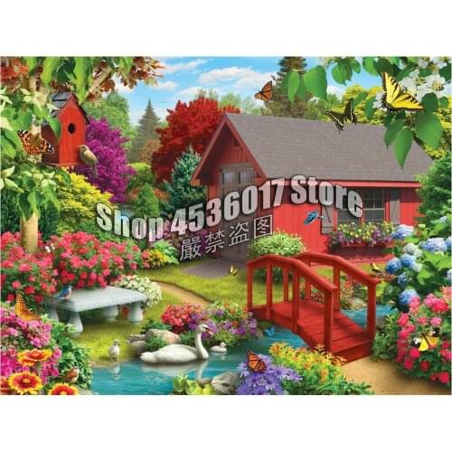 Full Diamond Embroidery Gardening & Flowers Lakes & Rivers Diamond painting Cross Stitch Rhinestone Mosaic Home Decoration Gift