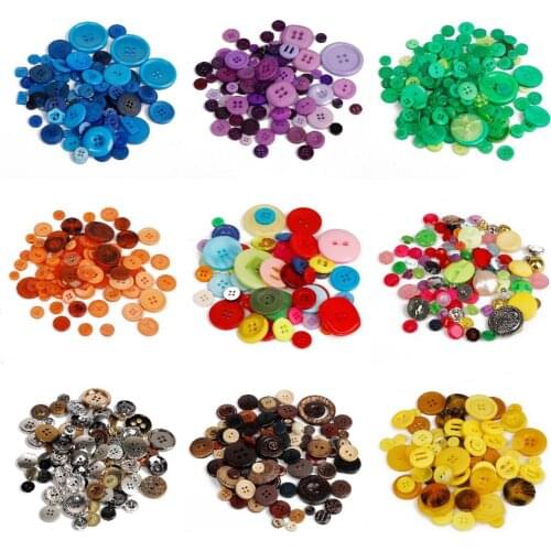 Mixed Color Resin Buttons Vintage Plastic Buttons For DIY Crafts Clothing Decoration Scrapbooking Garment Sewing Accessories