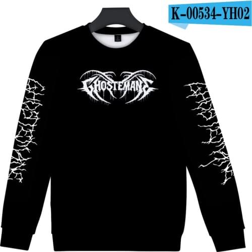 Pullovers Round Neck Sweatshirt Men/women Casual Harajuku O-neck Clothes Ghostemane World Tour Rock Music Logo 3D Print Full