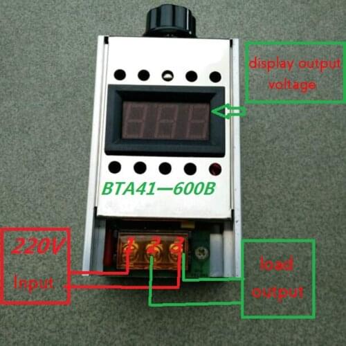 AC 220V Dimmer 4000W High Power Thyristor Regulator+ Voltage Display Electronic Voltage Regulator for Dimming Speed Thermostat