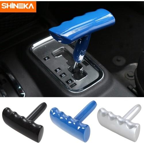SHINEKA Car Interior T Handle Gear Shift Knob Shifter Handbrake Decoration Cover For Dodge Challenger 2009-2014 Car Styling