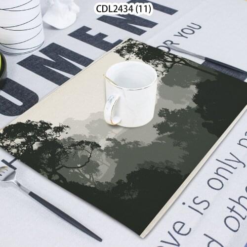 1 Pcs Landscape And Scenery Plant Printing Napkin Cloth Home Decoration Table Mat Cloth Tea Towel Coaster 42*32 Servilletas Tela