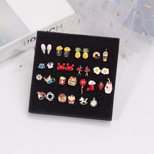Cartoon Mini Ice cream Crab Shaped Earrings For Women Girls Fashion Drop Oil Stud Ear jewelry Birthday Gifts