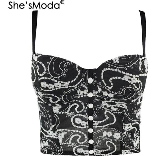 ShesModa 2021 Summer Corset Womens Bra Bustier Night Club Party Cropped Top Vest Plus Size