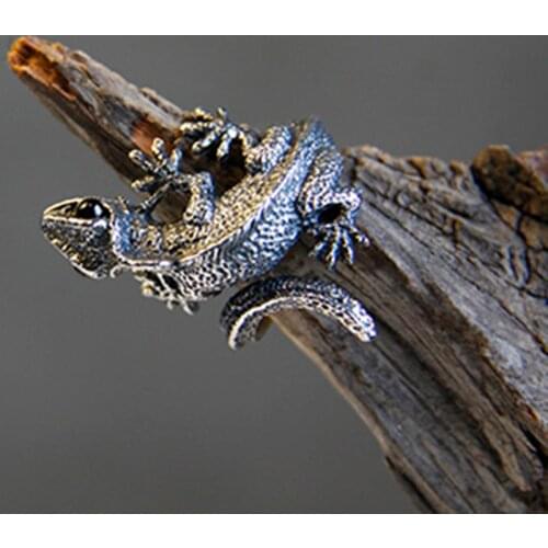 Vintage Adjustable Lizard Rings Cabrite Gecko Chameleon Anole Rings Women Men Jewelry