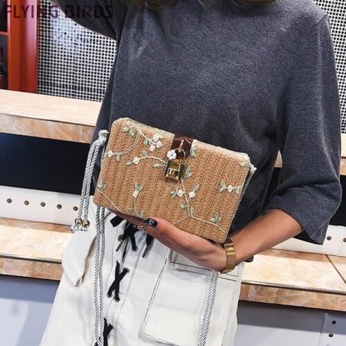 Women Bag Fashion Crossbody Bags straw Flap Messenger Nag Ladies Small Shoulder bags Summer Lace Embroidery Mini Purse A10463