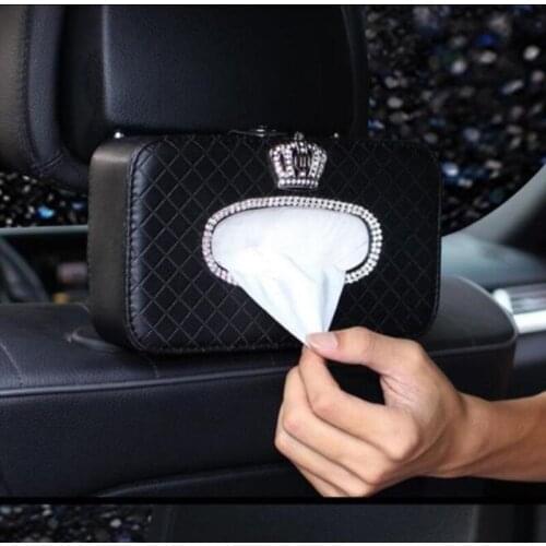 Female high quality multifunctional car chair back hanging napkin box car chair tissue box paper towel set