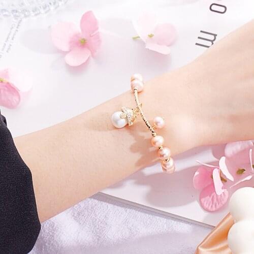 Personalized Wild Freshwater Pearls Women Bracelets On Hand Chain Bangles Jewelry Aesthetic Fashion Female Popular Now New 2021