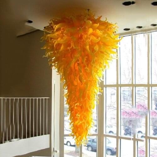 Gold Chandelier Handmade Blown Glass LED Chandelier Lamps 110V to 240V Home Hotel Light Fixture