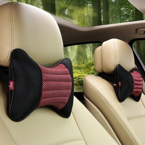 1 Pair Car Neck Pillow Headrest Support Breathable with Cassia Seed Health Care Beige Black Purple for Auto Car Seat Styling