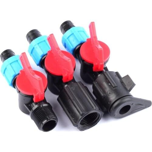 10pcs 16mm Micro Irrigation Drip Tape Connectors Thread Locked Pipe Water Valve Plastic Coated Hose Irrigation Tape Connectors