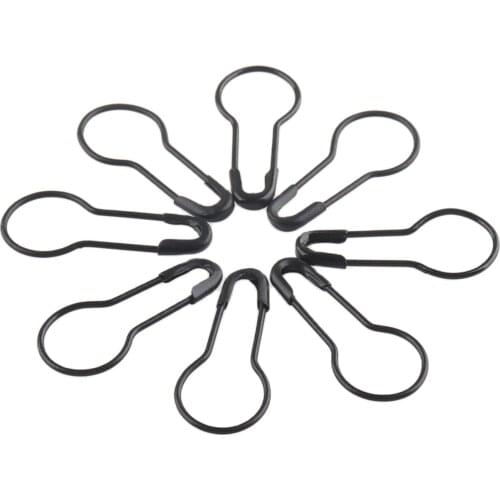 100pcsSafety Pins Bulb Safety Pins Pear Safety Pins Knitting Pin Stitch Markers Tag Pins black