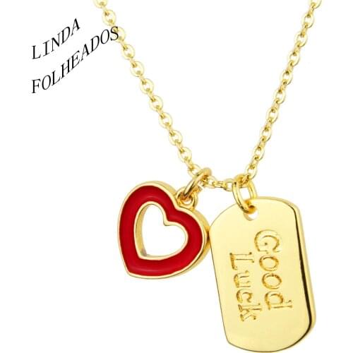 2021 Hot Sale Romantic Heart Necklace Gold Color Long Chain Copper Metal Pendant Charm Party Wedding Gift Jewelry for Women