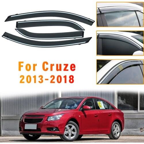 4pcs ABS Car Styling Smoke Window Sun Rain Visor Deflectors Guard For Chevrolet Cruze Hatchback 2013-2018 Accessories