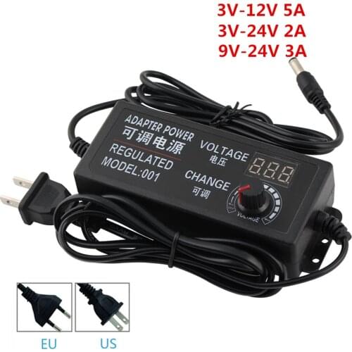 Power Supply Adapter Adjustable AC to DC 220V To 3V 6V 9V 12V 24V Power Supply 3 12 24 V Lighting Transformers Display Screen