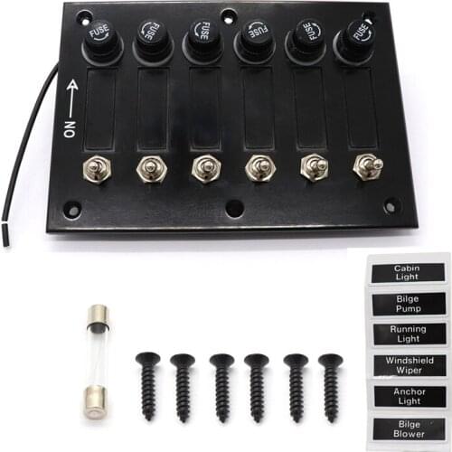 6 Bakelite Control Switch Panel ON-OFF Toggle With Fuses12V/24V DC Suitable For RV Car And Ship Modification Faceplate