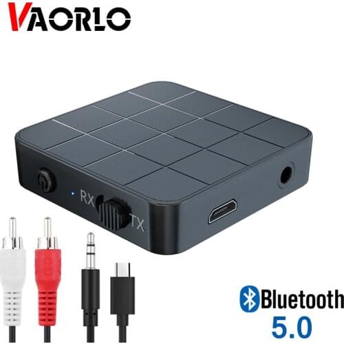 5.0 Bluetooth Adapter 2 in 1 Blutooth Audio Transmitter Receiver 3.5MM AUX USB Wireless Dongle With RCA Cable For PC Car Home TV