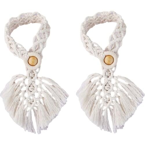 Bohemian Hand-woven Curtain Strap Leaf Macrame Curtain Tiebacks Curtains Tie Rope Straps Tassels Wall Hanging Decor