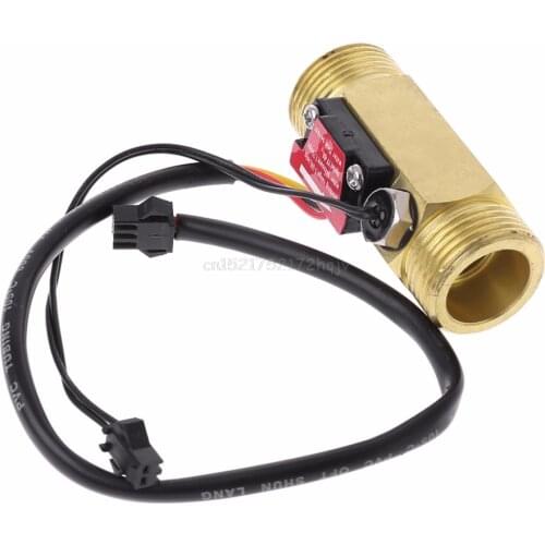 G3/4" Flow Sensor Water Flow Switch With Temperature Detection For Turbine Liquid Sensor Copper Shell Hall Flow Meters My02 19