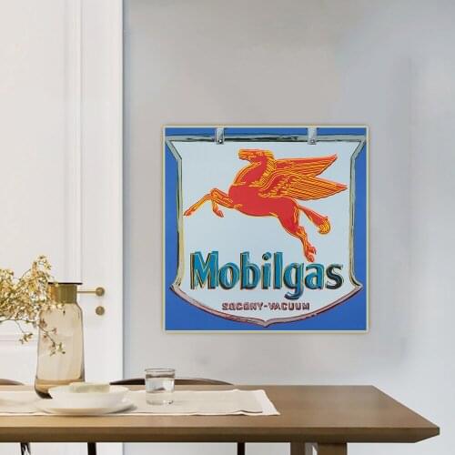 Andy Warhol Canvas Oil Painting"Mobilgas"Modern Artwork Print Poster Wall Aesthetic Basckdrop Home Room Interior Decoration