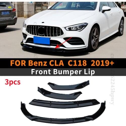 Front Bumper Lip Chin Decoration Tuning Accessories Splitter Exterior Part Body Kit For Mercedes Benz CLA C118 2019 2020 2019
