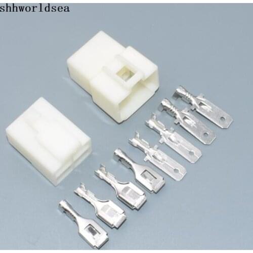 Shhworldsea 5/30/100set air condiftion relay socket 4pin 6.3mm copper brass