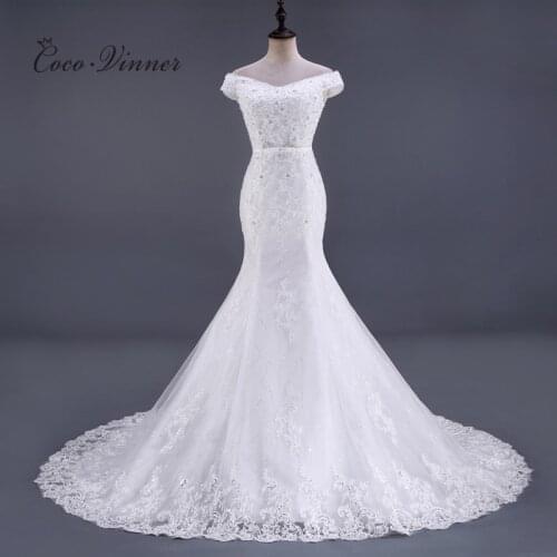 Beading Lace Mermaid Wedding Dresses Vestido De Noiva Sleeveless Crystal Beaded Court Train Plus Size White Wedding Dress WX0081