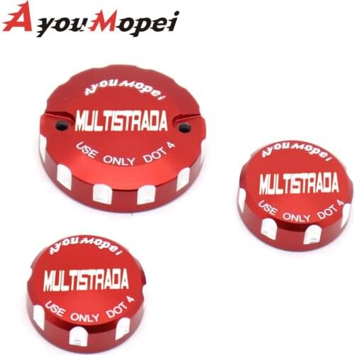 For DUCATI Multistrada 1200/S 2010-2017 Front Brake Reservoir Cover Motorcycle Master Cylinder Oil Fluid Cap With Logo Red