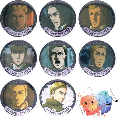 Attack on Titan Anime Badge Erwin Smith Metal Badge Brooch Pins