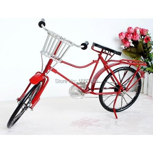 Fashion handmade metal craft brief retro bike wrought iron bicycle desk decoration childrens favourate gift