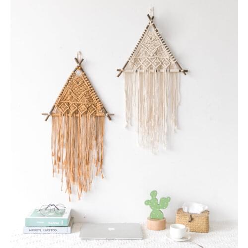 Macrame Wall Hanging Nordic Indoor Wall Tapestry Branches Woven Table Headboard Boho Decor Wall Decoration Pendant