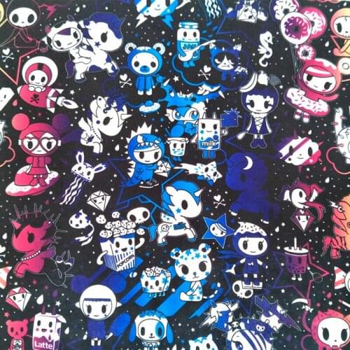 145cm Width Cartoon Animals Unicorn Printed Canvas Fabric Cushion Cover/Diy Handbag/Slipcover DIY Sewing