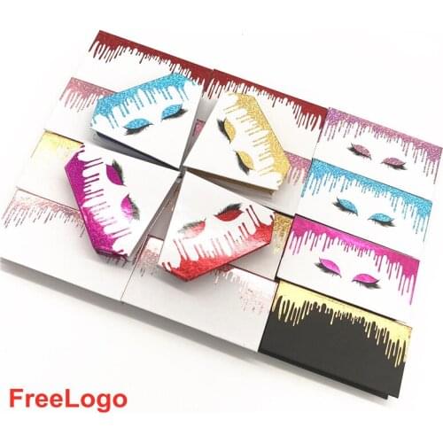 Wholesale false eyelash packaging box lash boxes packaging free logo faux mink lashes magnetic rectangle case bulk vendor makeup