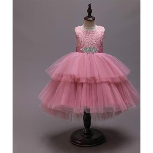 Girls princess dresses elegant net gauze puffy cake dress tail dress prom party dress stage costume girl dress childrens dress