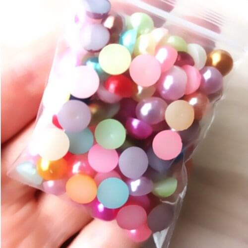 2/3/4/5/6/8/10/12/14 MM Acrylic Beads Pearl Imitation Half Round Flatback Red Black Pink Bead For Jewelry Making DIY Accessories