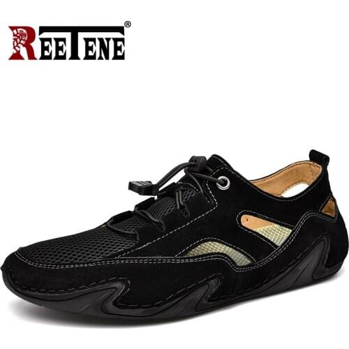 REETENE Summer Mesh Casual Shoes Men Outdoor Non-Slip Sneakers For Men Comfort Breathable Net Shoes Male High Quality Men Shoes