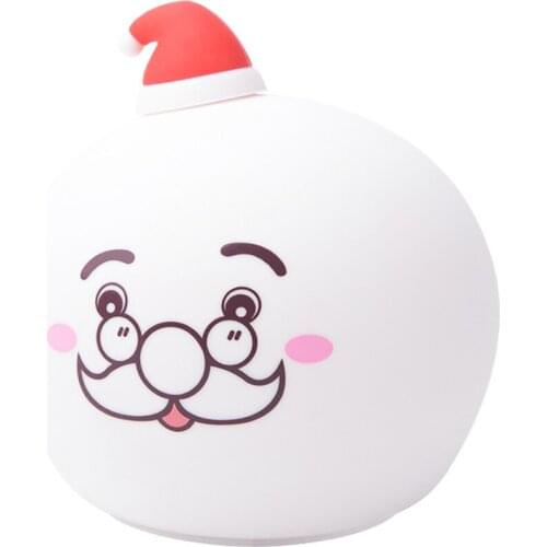 Silicone LED Night Light Christmas Santa Claus Light Cute Lamp Color Changing Birthday Christmas Gift Nightlight for Children