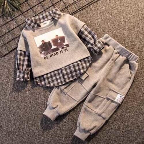 Pullover Spring Autumn Baby Boys Set Kids Sweatshirts +Pants Sport Tracksuit Teenage Children Clothing Suit High Quality