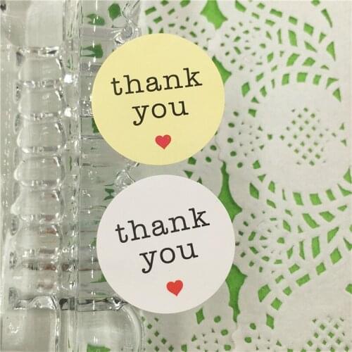 Sticker Round Diameter 3cm Thank You For Wedding Birthday Party Handmade For Love Self-adhesive Paper Stickers Favor 1200Pcs/Lot
